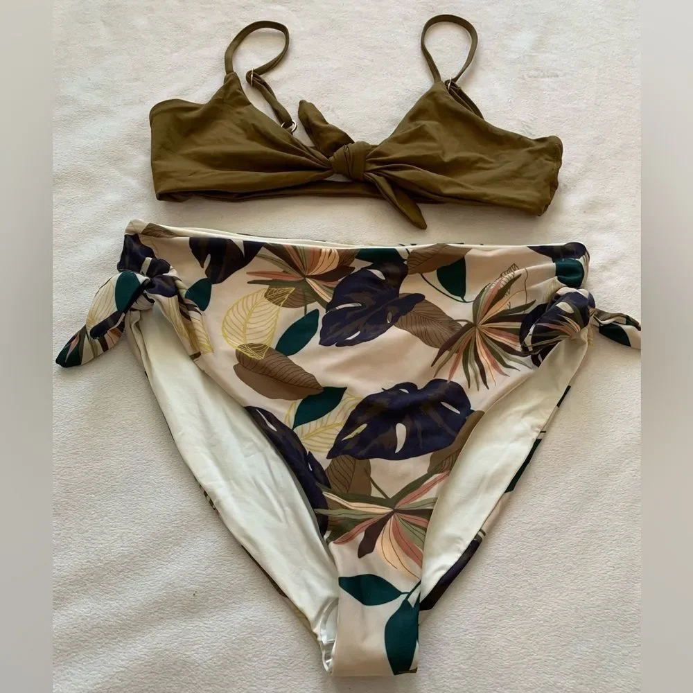 NEW L*Space Bikini Set Flashback Top & Bummin' Bikini Bottom Large/X-Large Swim